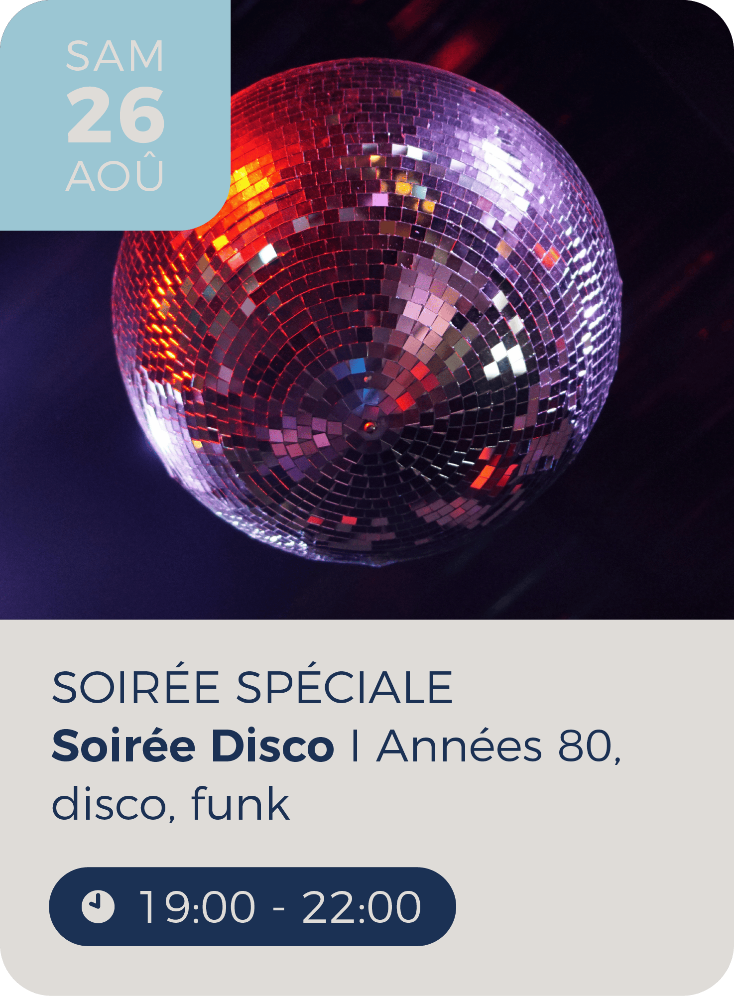 Programmation soirée disco