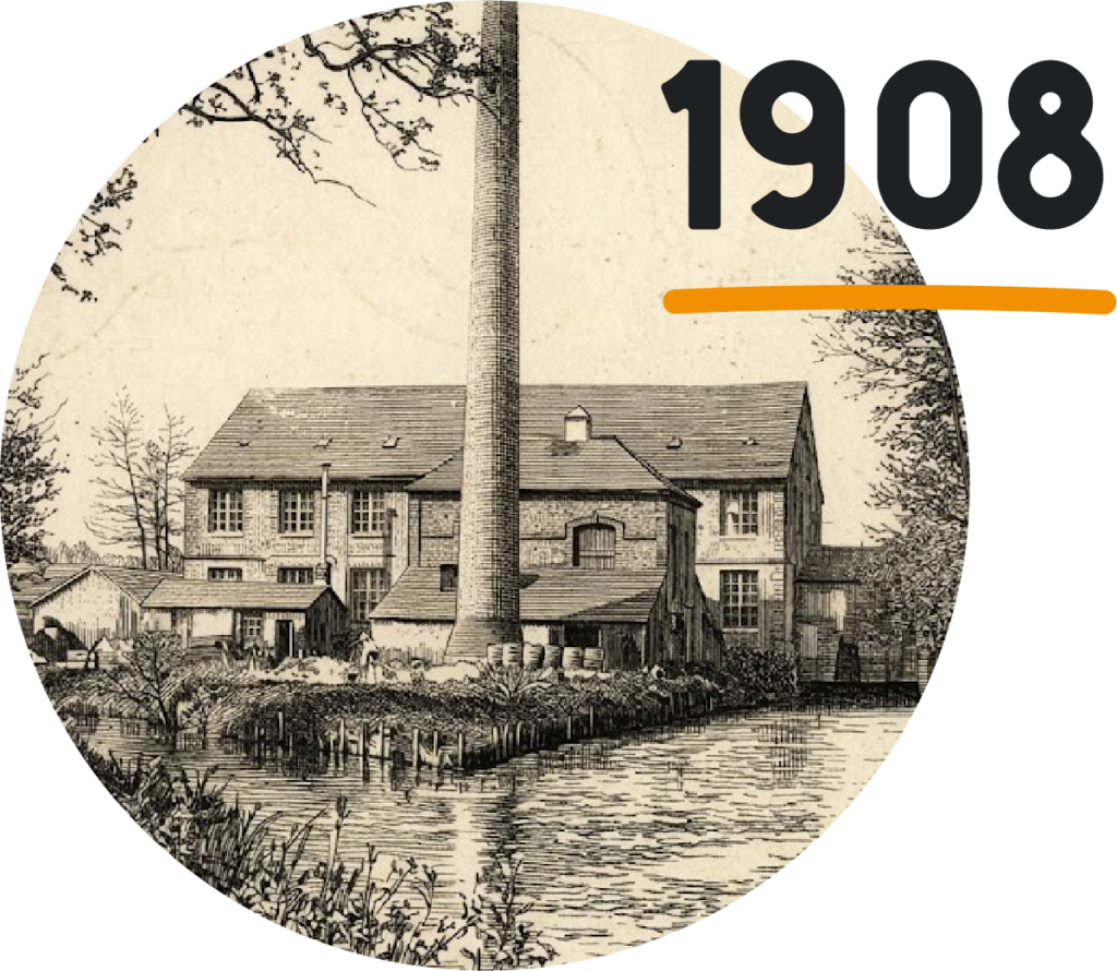 Illustration des anciens bâtiments de la Brasserie