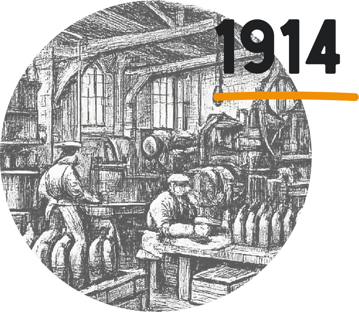 Illustration de l'usine devenue une poudrière
