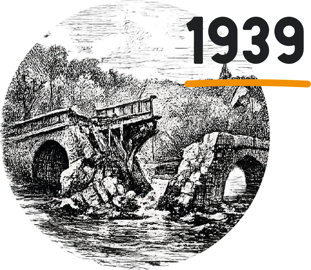 Illustration du pont détruit